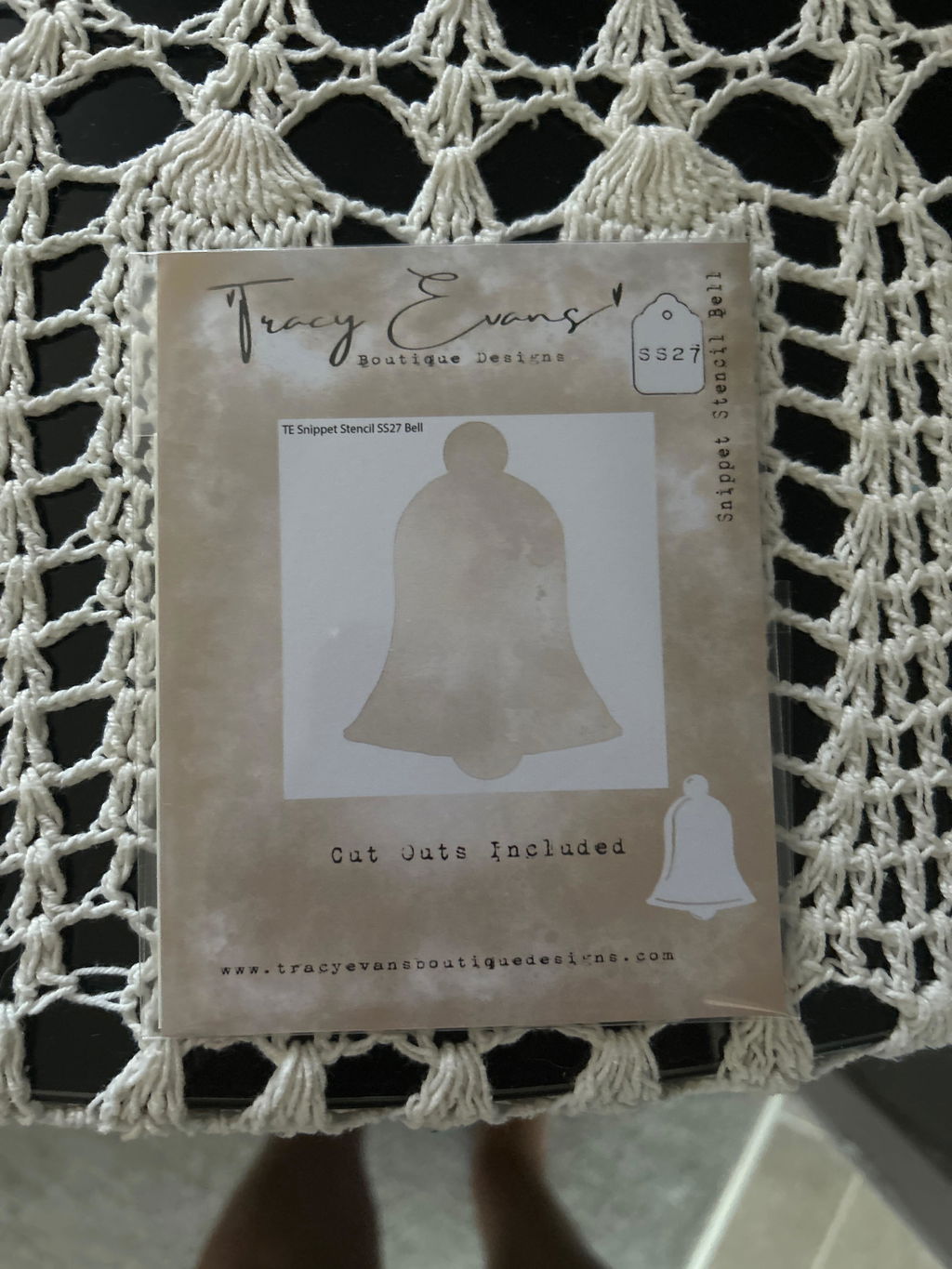 Tracy Evans Design Snippet Stencil SS027 Bell sjablong 10x10 cm
