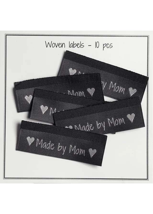Go Handmade merkelapper made by mom grå 10 stk