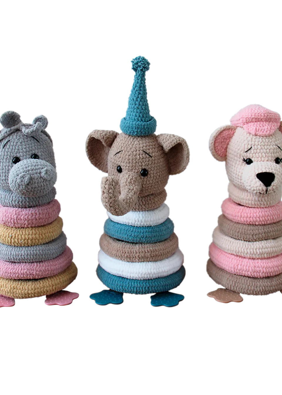 Go Handmade Stacking Animals hekleoppskrift stableleke