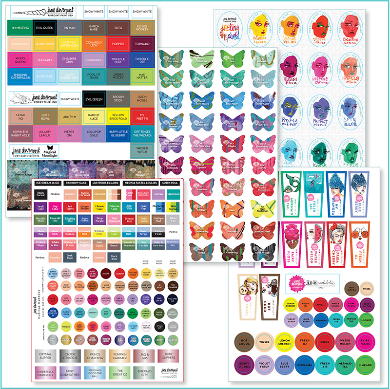 Jane Davenport Art Supply klistremerker organisering
