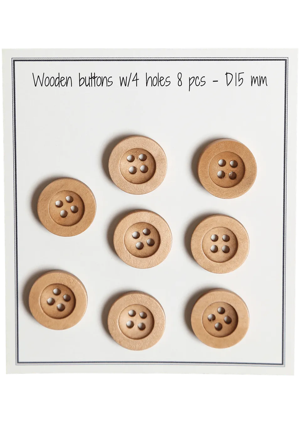 Go Handmade Round Groove treperler D15 mm 8 stk natur