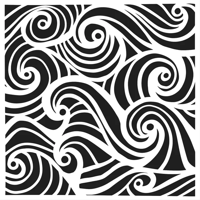 The Crafters Workshop TCW1064s Swirling Waves sjablong 6x6