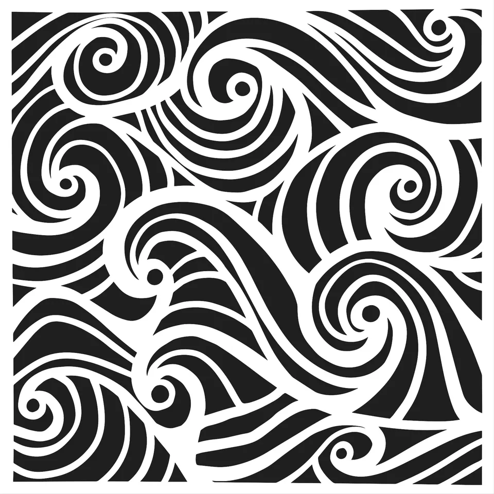 The Crafters Workshop TCW1064s Swirling Waves sjablong 6x6