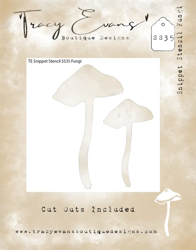 Tracy Evans Design Snippet SS035 sjablong Fungi sopp 10x10 cm