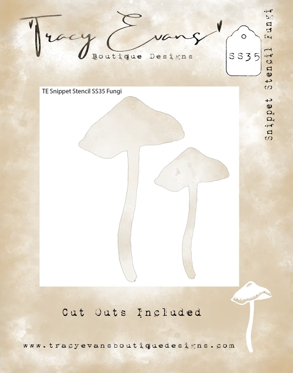 Tracy Evans Design Snippet SS035 sjablong Fungi sopp 10x10 cm
