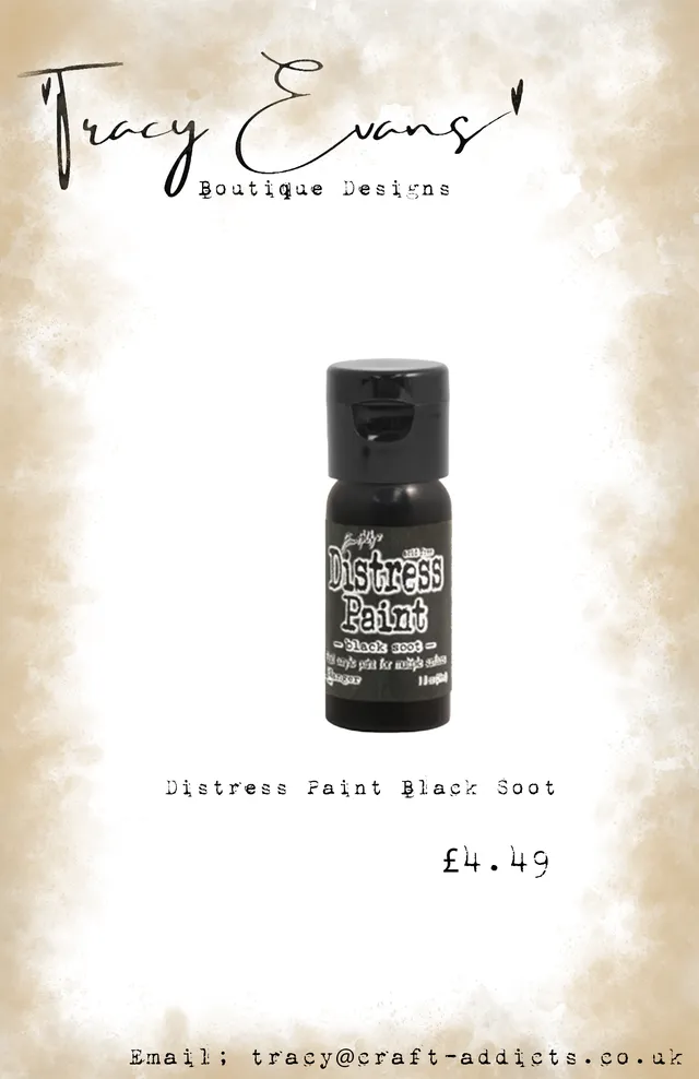 Tracy Evans Design Distress Paint DI148 akrylmaling Black Soot matt