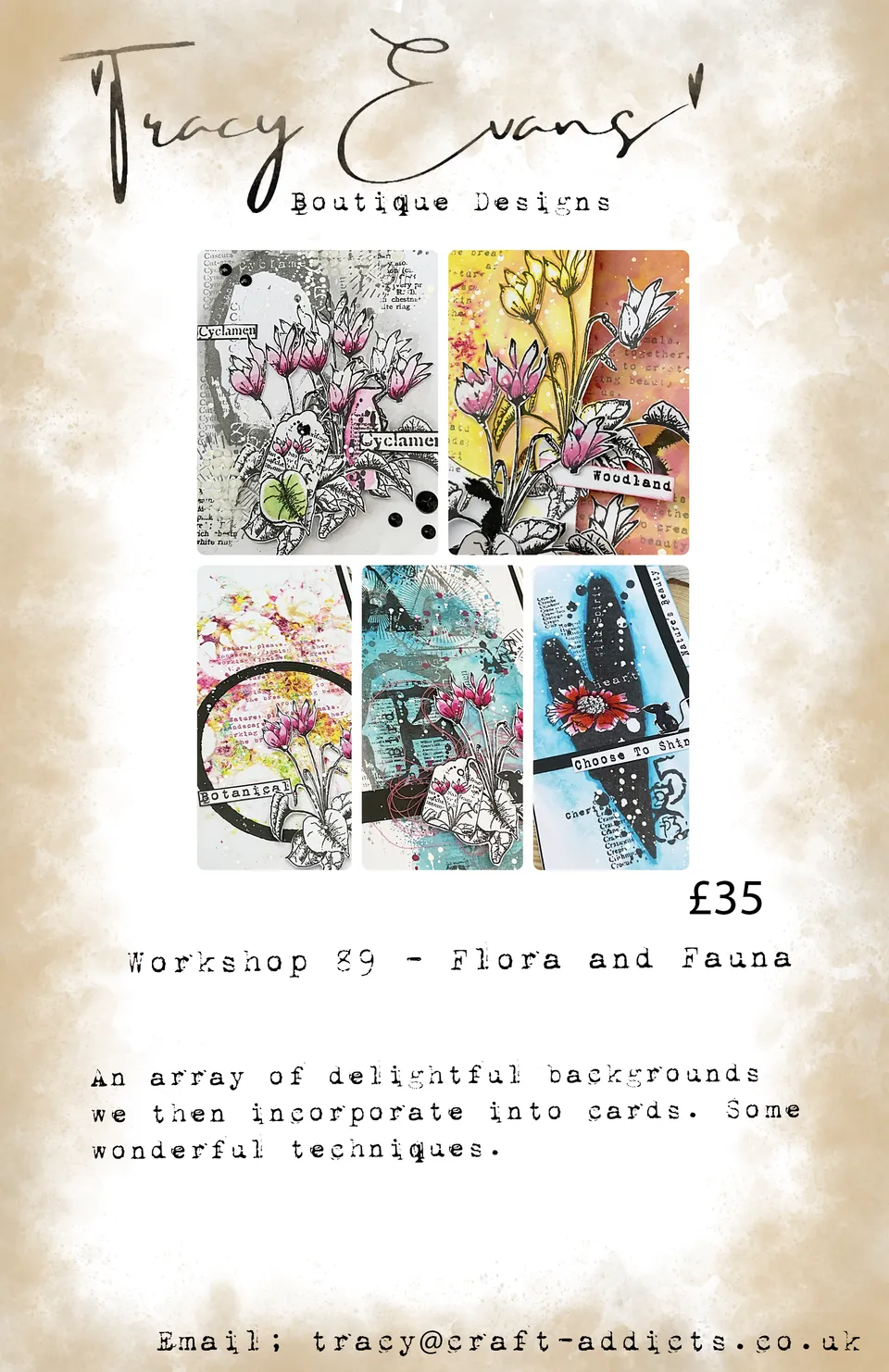 Tracy Evans Workshop 089 Flora and Fauna kurs mixed media