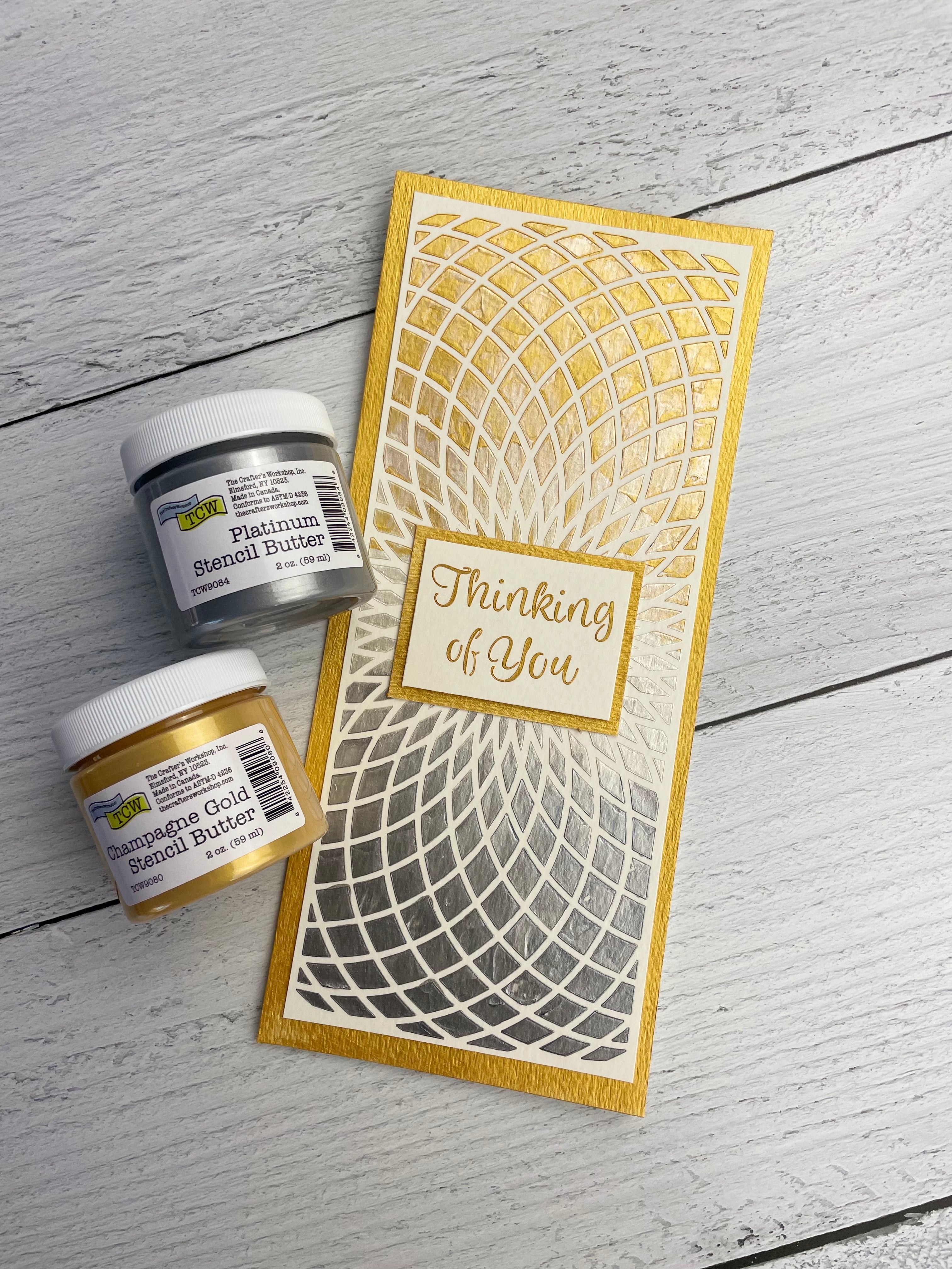 The Crafters Workshop Stencil Butter Platinum pasta 2oz skimrende