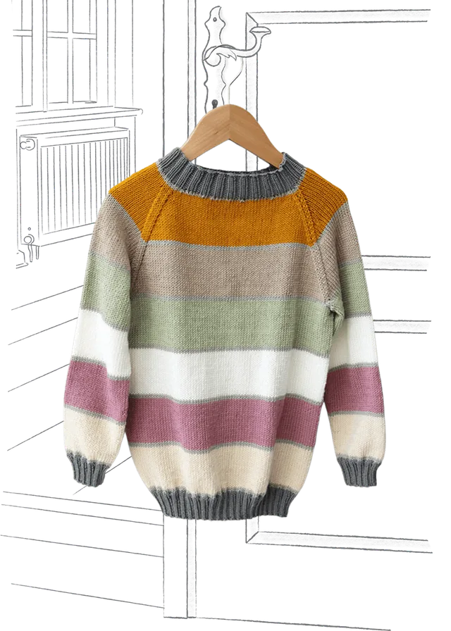 Go Handmade Amy Raglan strikkeoppskrift dame XS-XL
