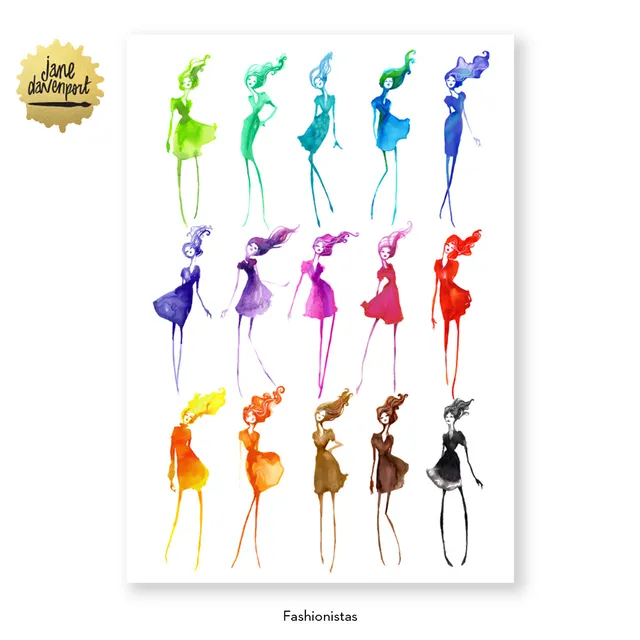 Jane Davenport Fashionistas kunsttrykk illustrasjon