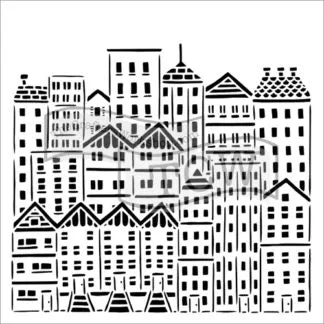 The Crafters Workshop TCW729 sjablong City Buildings 6x6 bymotiv