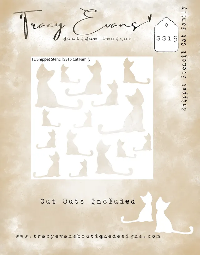 Tracy Evans Design SS015 Cat Family sjablong 4x4