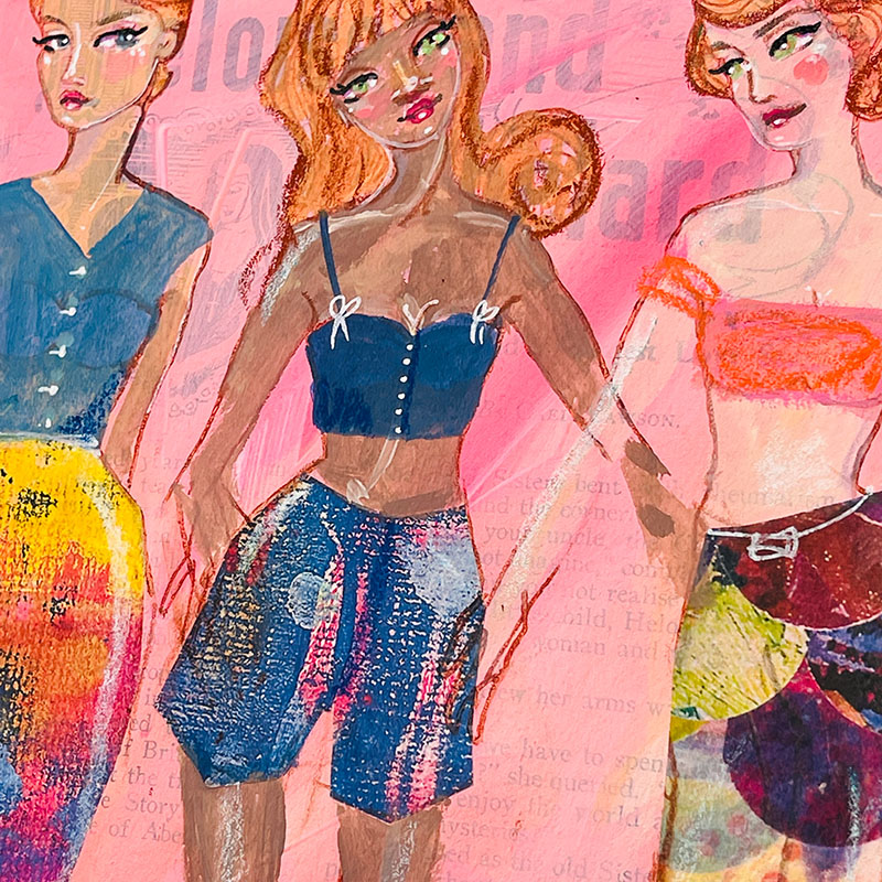 Jane Davenport Paper Doll ansiktsstempel figur