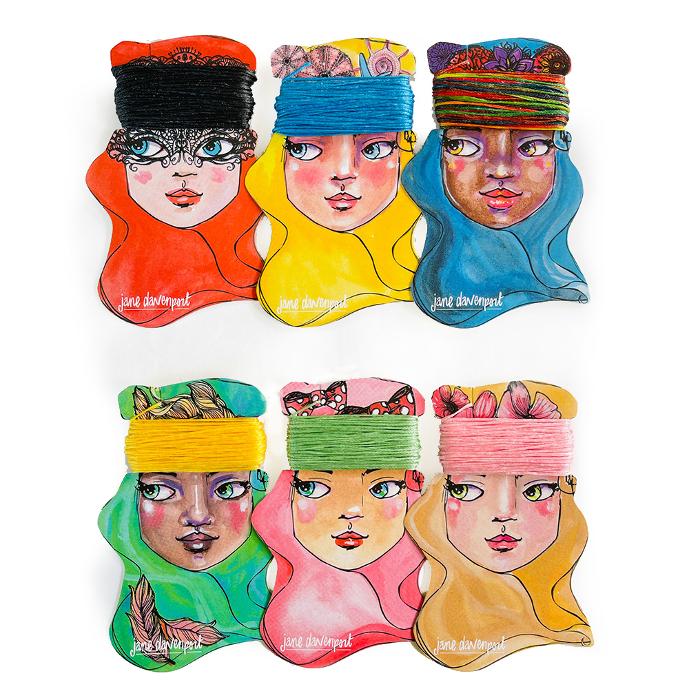 Jane Davenport Happy Journaling Thread Heads bokbindersett bundle