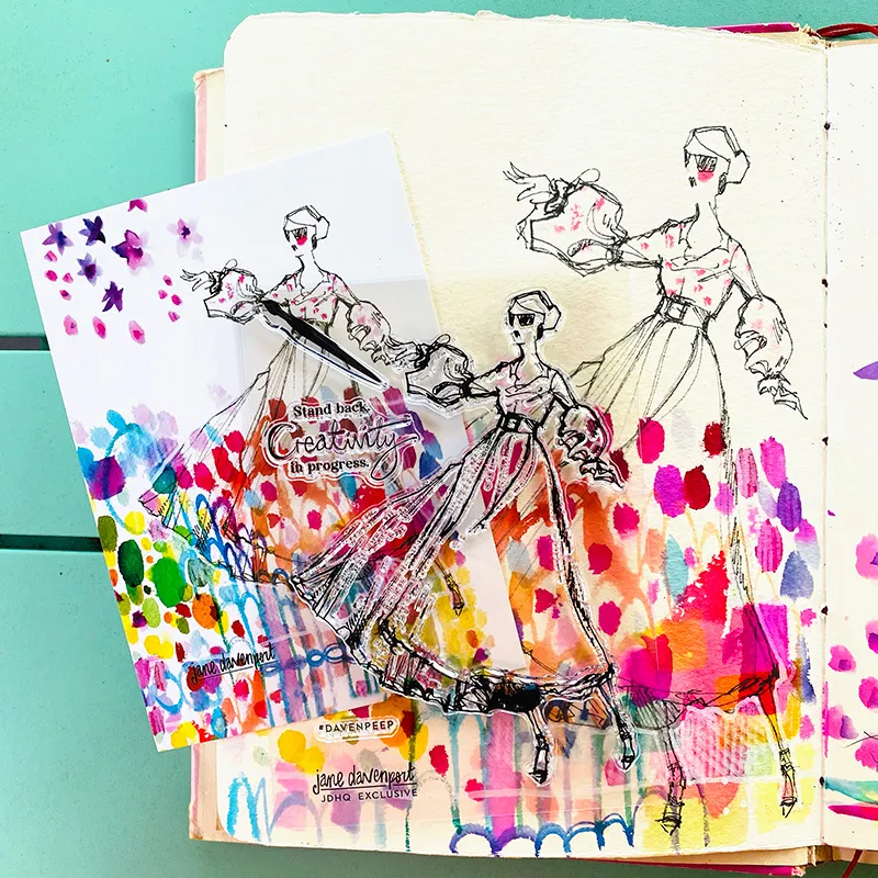 Jane Davenport Creativity in Progress stempel tekst