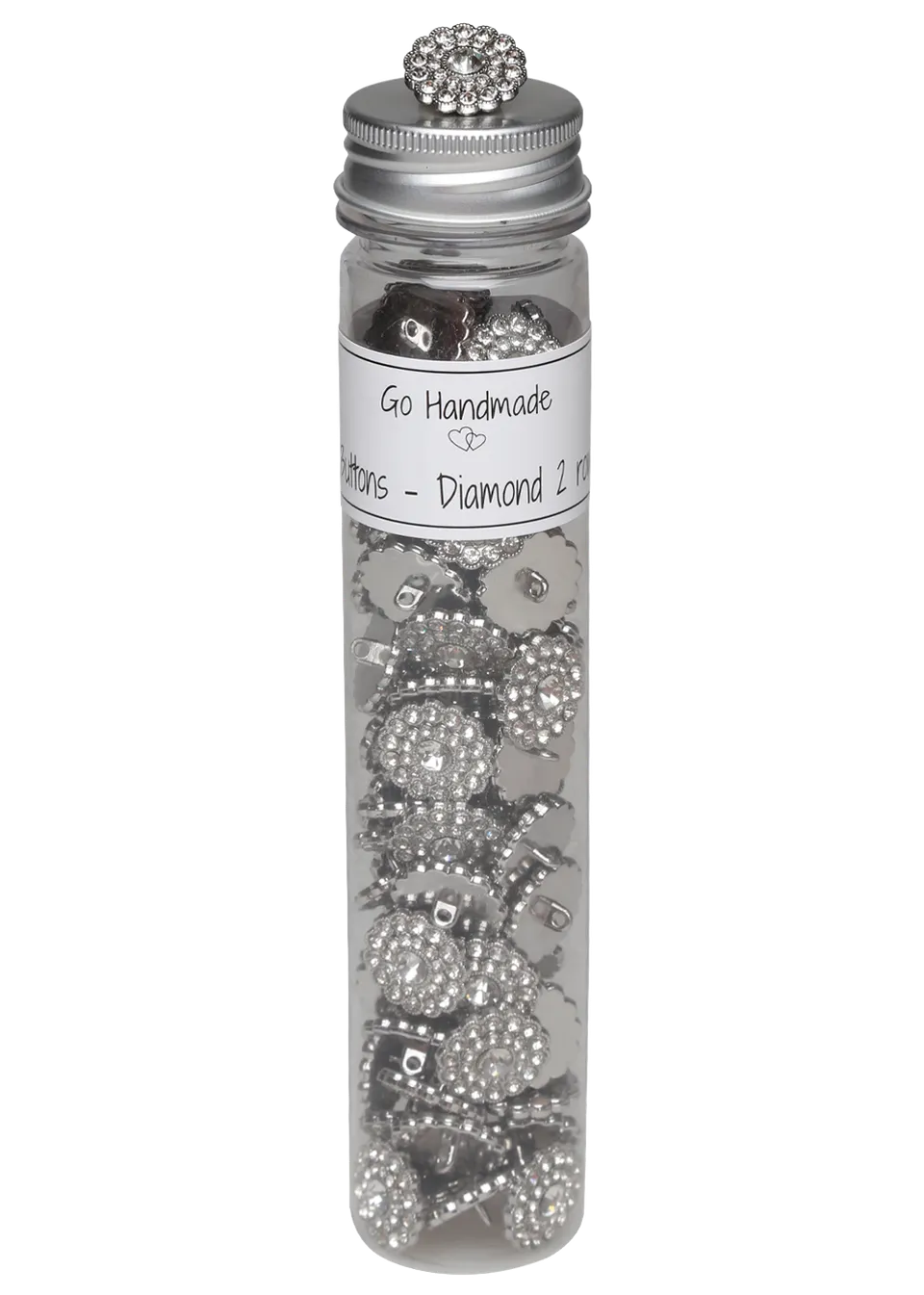 Go Handmade Diamond 2 row knapper 20 mm 90 stk svarte