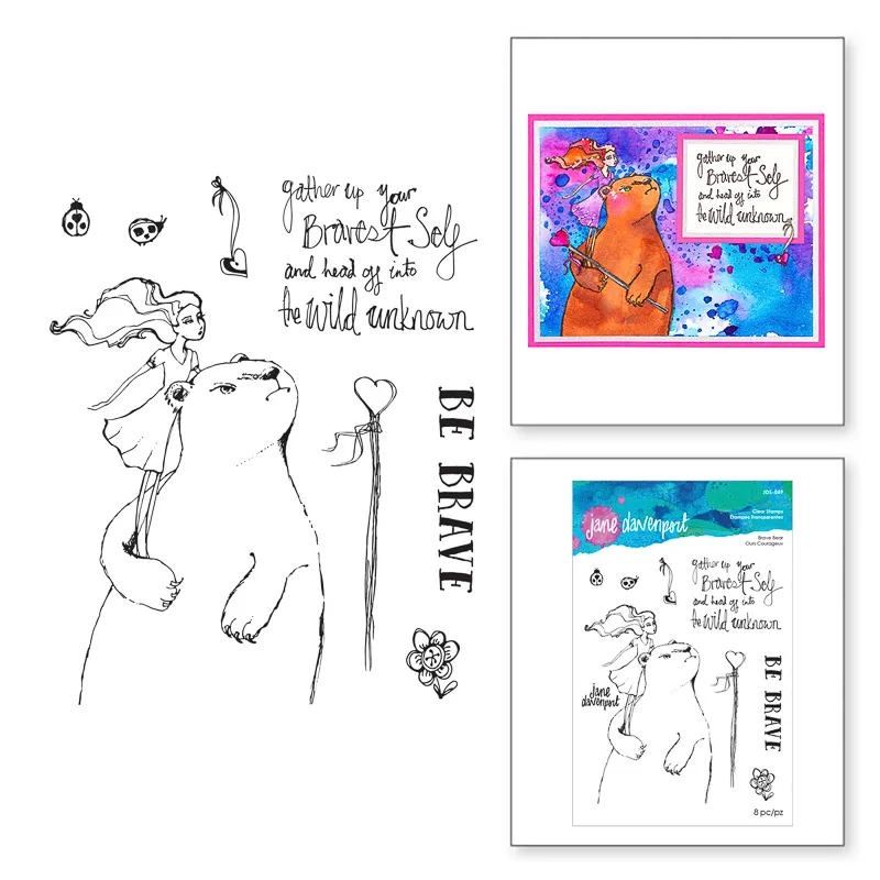 Jane Davenport Whimsical & Wild Brave Bear stempel bjørn