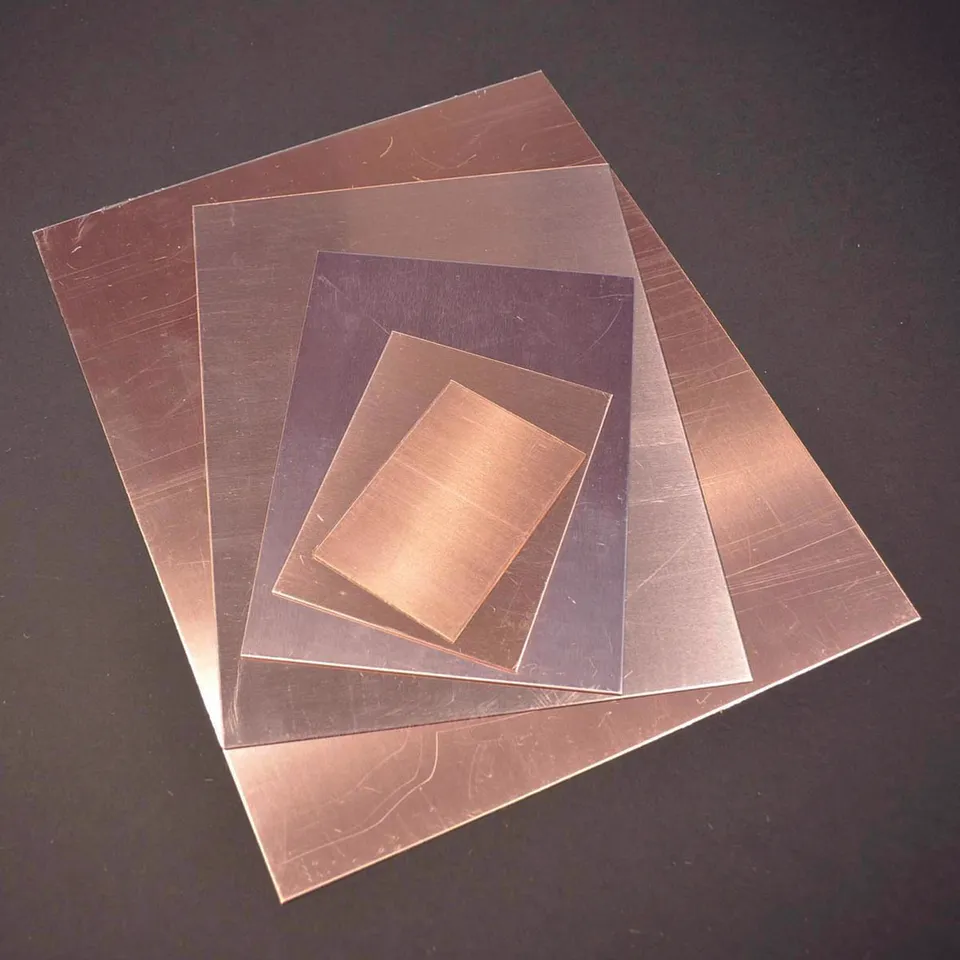 KEM kobberplate metallplate 1 mm upolert