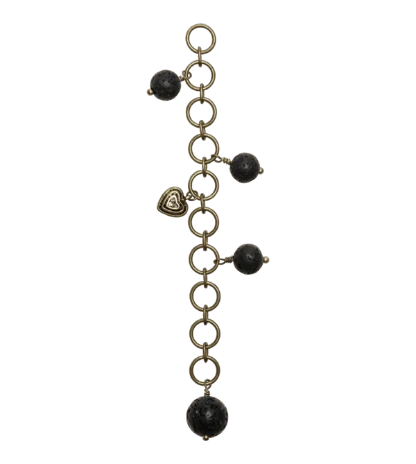 Go Handmade omgangsteller kjede lavastein 10 ringer