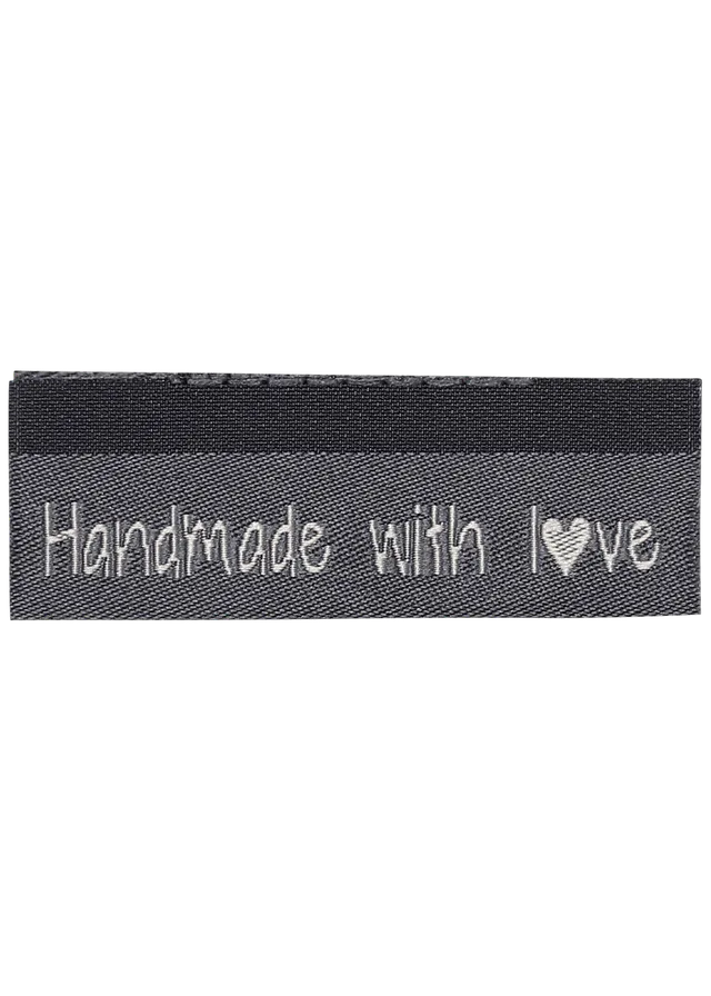 Go Handmade Handmade with love merkelapper grå 10-pk brettet