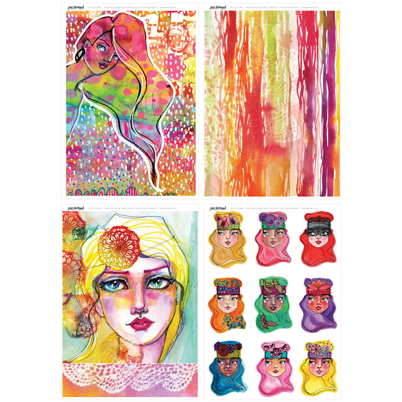 Jane Davenport HeadStart Collage Sheets kollasjark samlepakke
