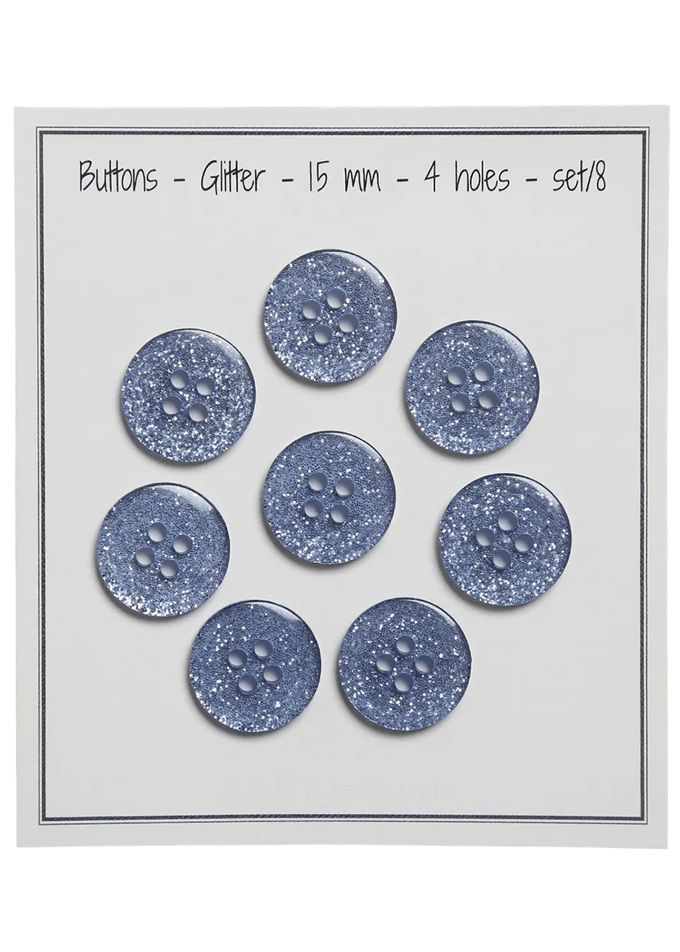 Go Handmade Glitter knapper 15 mm 8 stk glitterkant