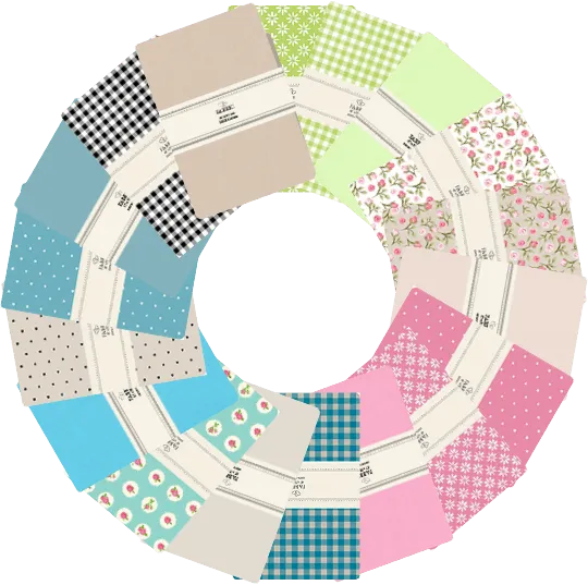 Go Handmade bomullsstoff patchwork 47x55 cm 36 stk assortert