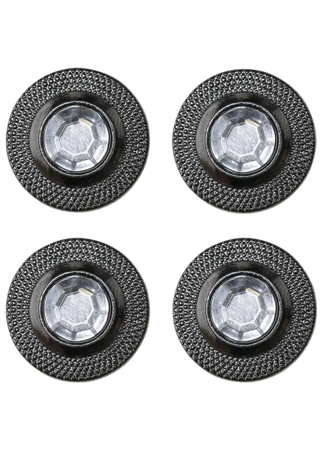 Go Handmade Bling knapper 17 mm grå – 4 stk