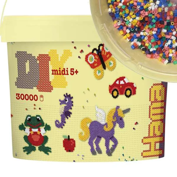 Hama Midi perler 30000 solid mix bøtte
