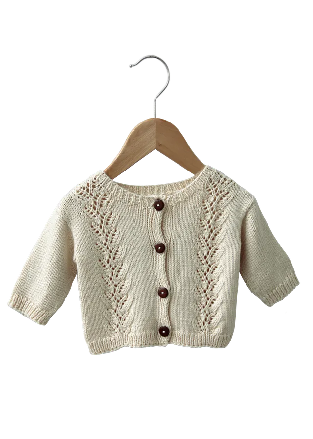 Go Handmade Cardigan Lace strikkeoppskrift 3-6 mnd