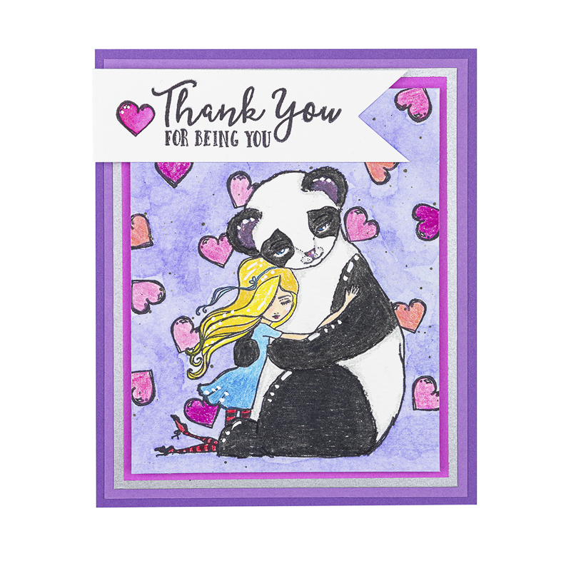 Jane Davenport Whimsical & Wild Panda Thank You stempel panda