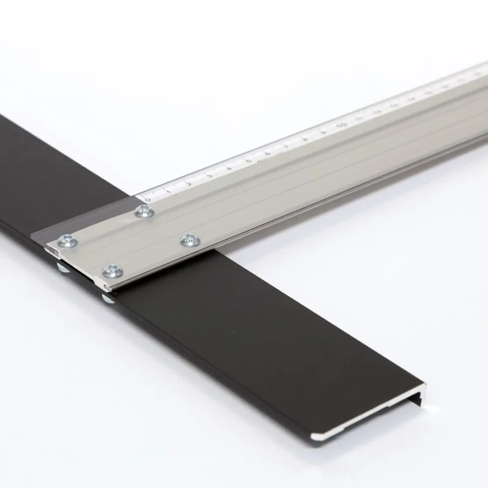 KEM T-linjal aluminium presis tegning