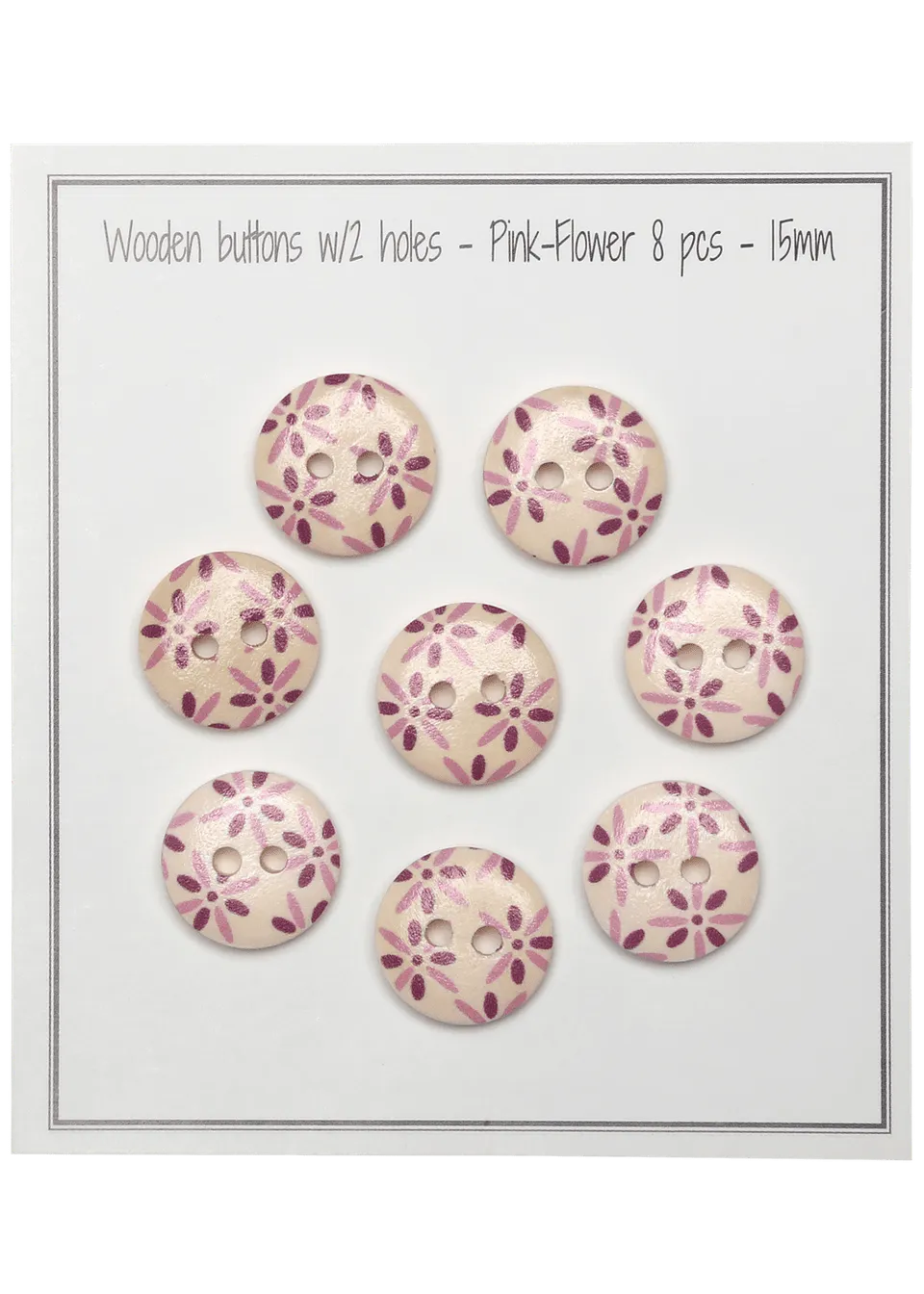 Go Handmade Pink Flower treperler 15 mm rosa 8 stk