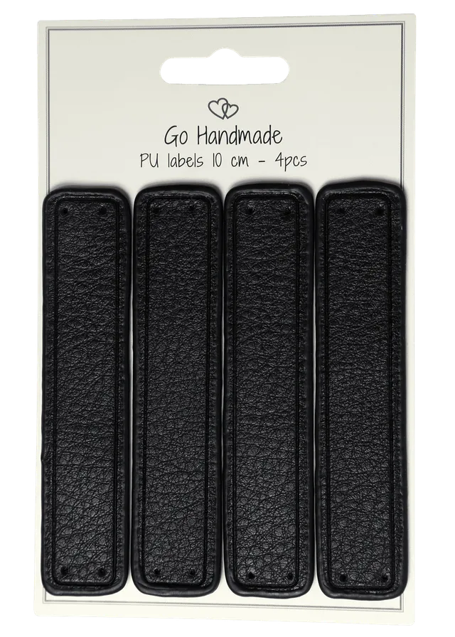 Go Handmade merkelapp PU-skinn 10x2 cm 4 stk