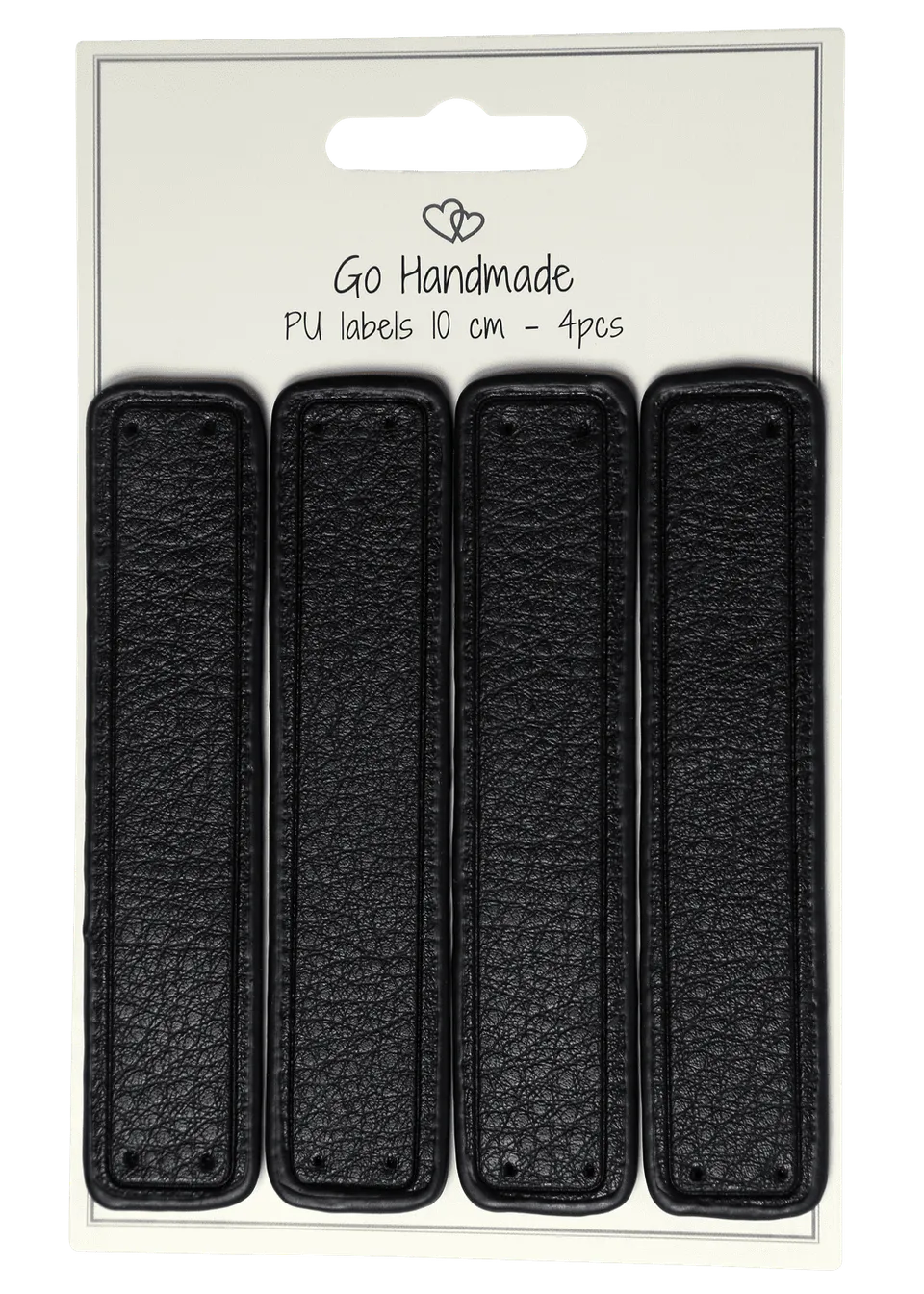 Go Handmade Label merke 10x2 cm PU-skinn 4 stk