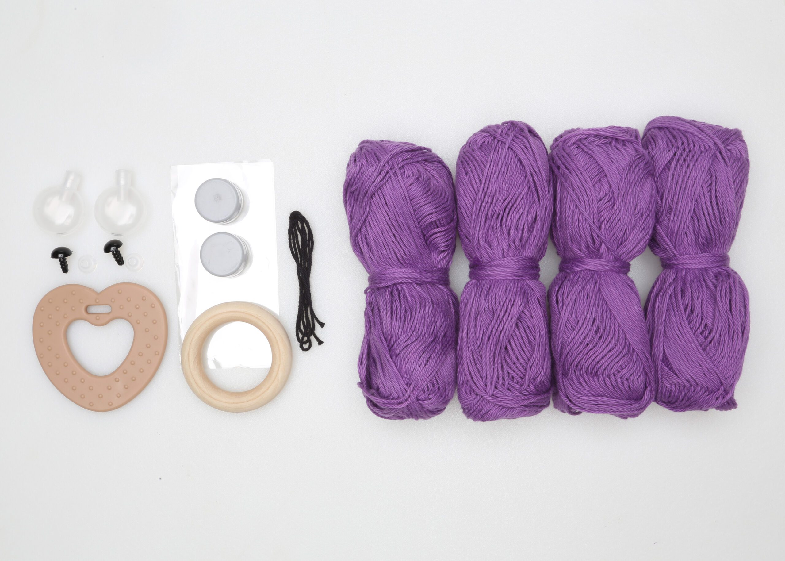 Go Handmade Sanse Teddy heklesett lilla bomull