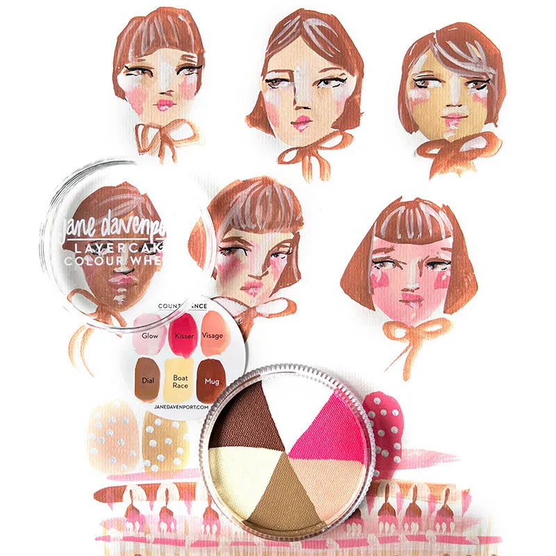 Jane Davenport LayerCake Countenance Colour Wheel akvarell ansikt