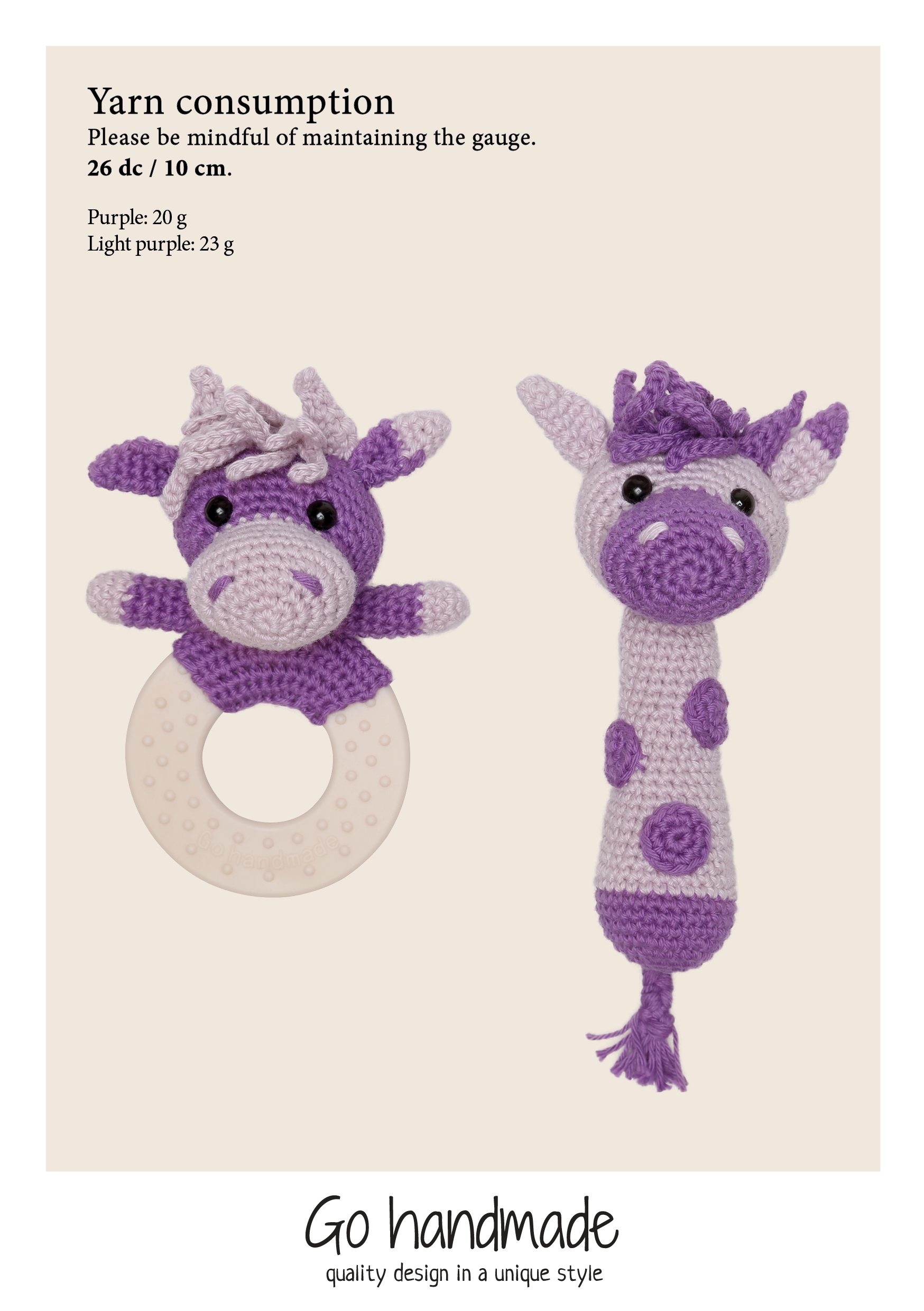 Go Handmade Sensory Cow heklesett sanseleke ku