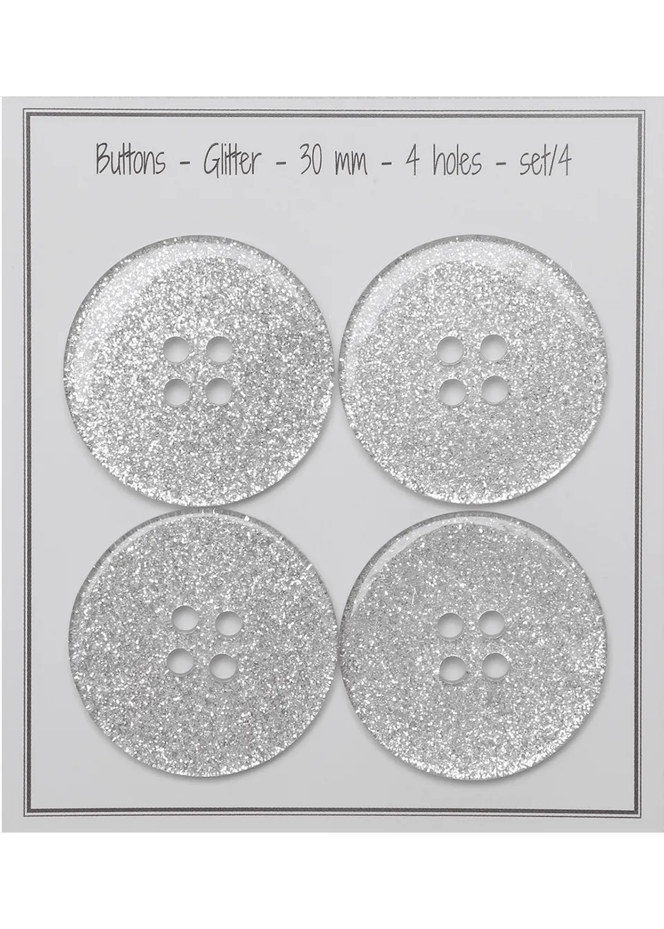 Go Handmade Glitter 30 mm knapper glitter 4 stk