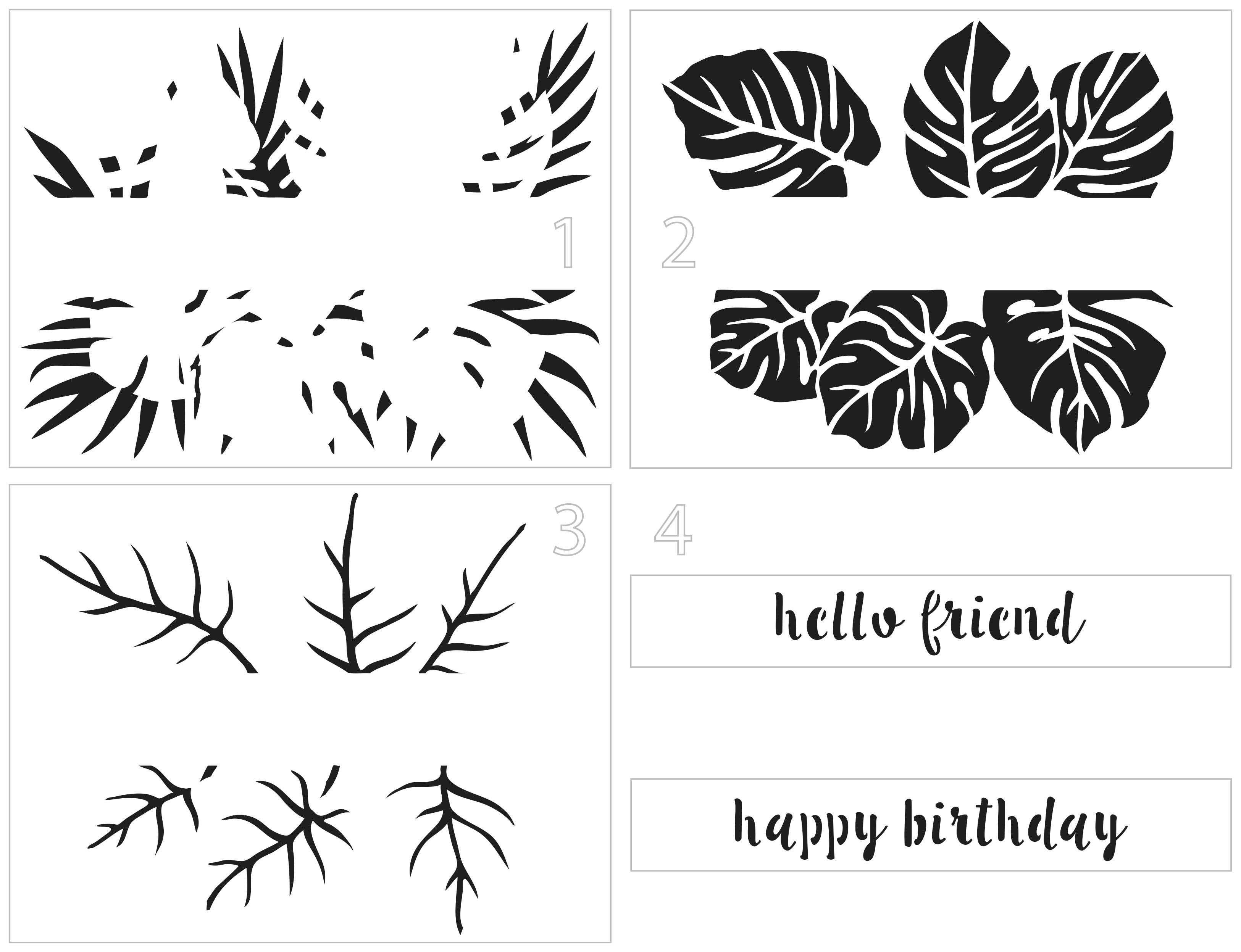 The Crafters Workshop TCW6042 sjablong monstera banner lagdelt