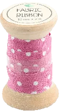 Go Handmade stoffbånd rosa prikker 10 mm 2 m