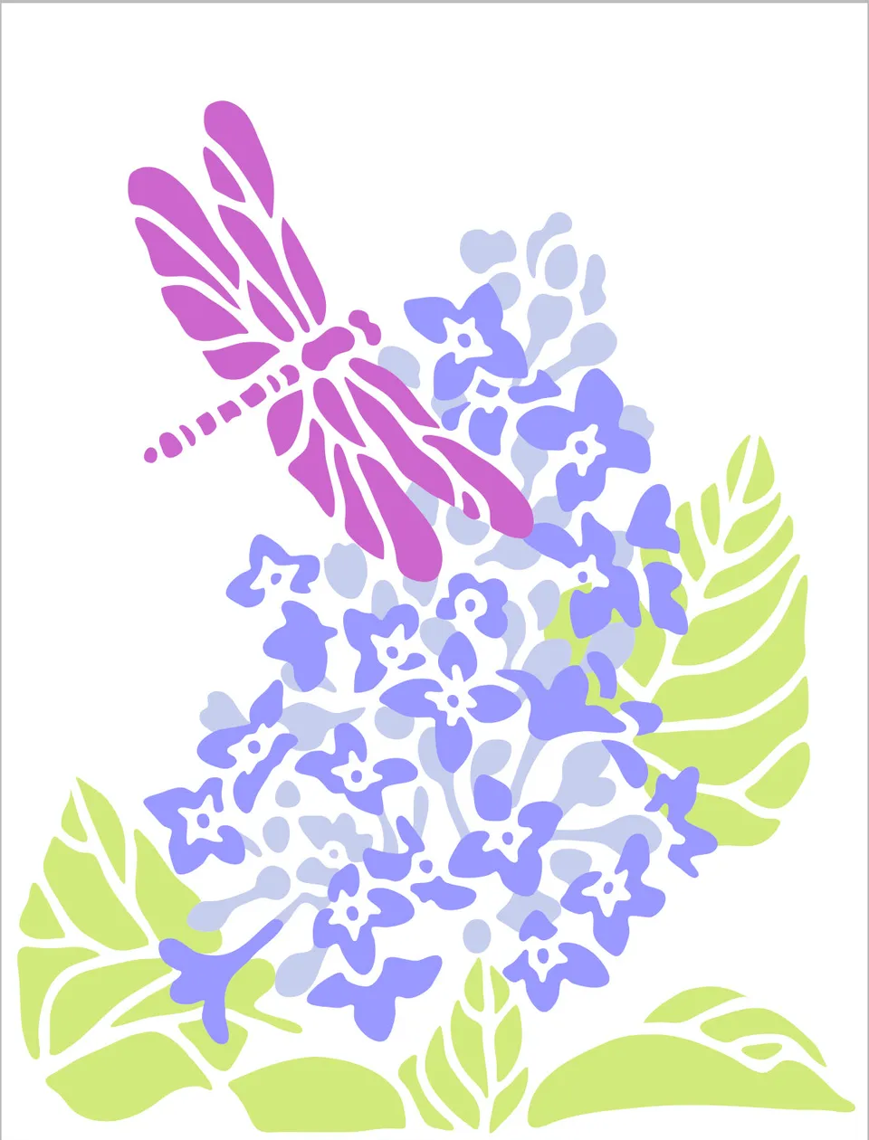 The Crafters Workshop TCW6057 Lilac Dragonfly sjablong A2 øyenstikker