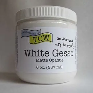 The Crafters Workshop TCW9001 gesso hvit matt 8oz grunning