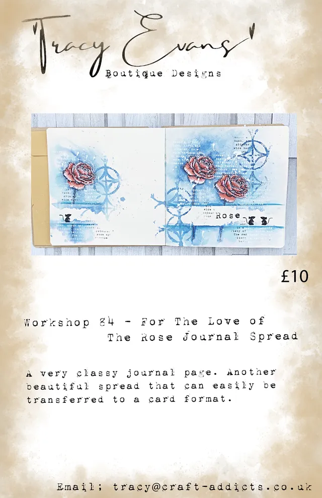 Tracy Evans Design Workshop 084 nettkurs rose journal