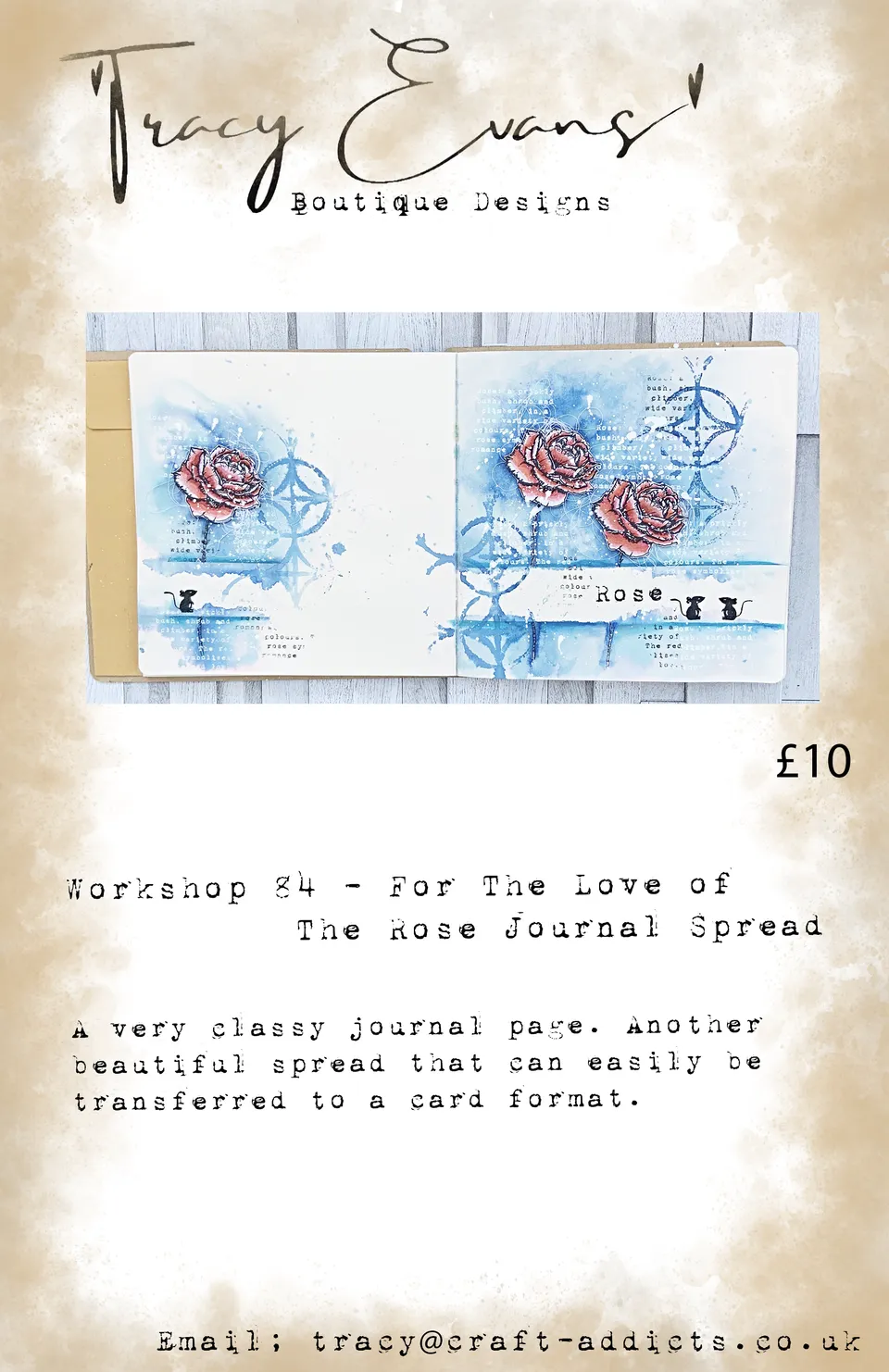 Tracy Evans Design Workshop 084 nettkurs rose journal