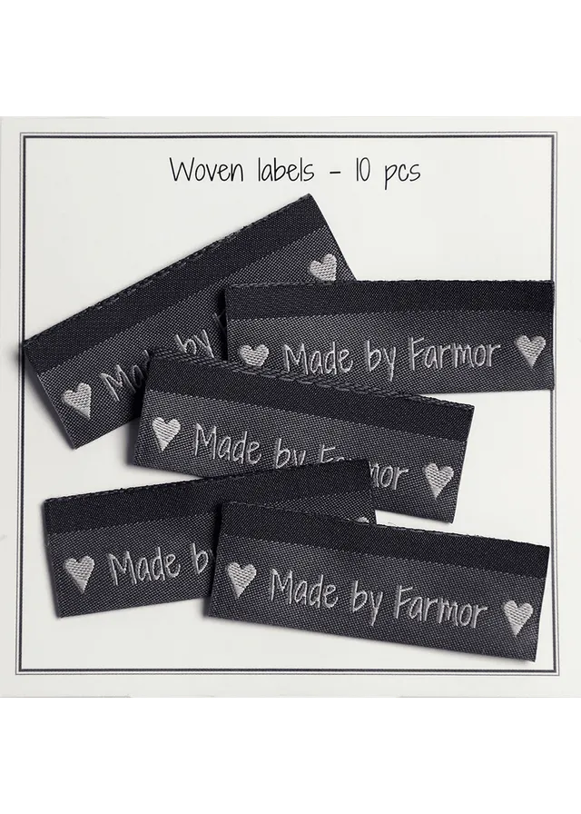 Go Handmade vevde merkelapper made by farmor grå 10-pk