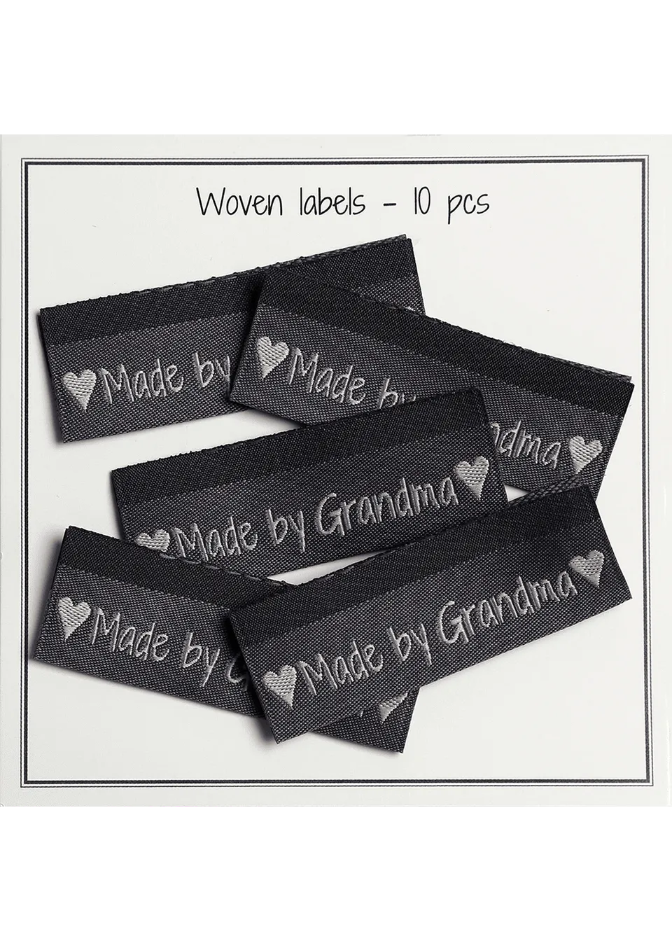 Go Handmade Merkelapper grå grandma 50x11,5 mm 10 stk