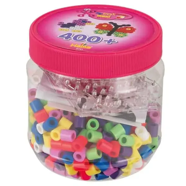 Hama Maxi perlesett rosa boks 400 perler 10 mm