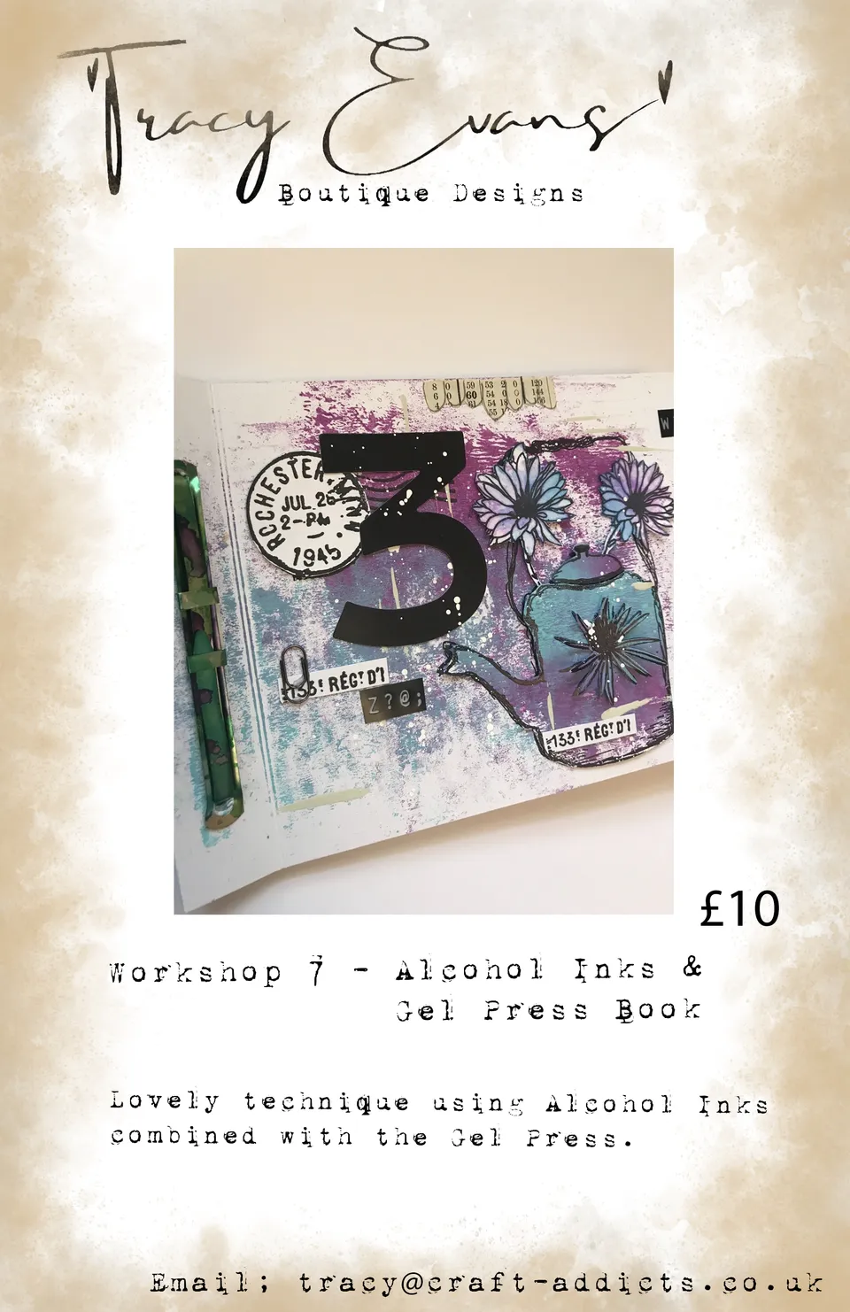 Tracy Evans Workshop 007 kurs Alcohol Inks Gel Press Book