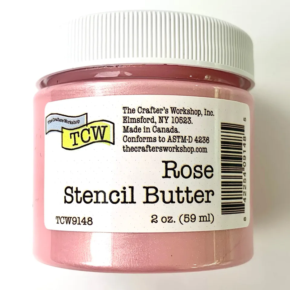 The Crafters Workshop Stencil Butter Rose sjablongpasta 2oz shimmer